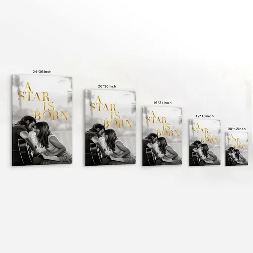 Vista 2 de A Film Star Is Born Musical Romantic Drama Retro Movie Poster Print Painting for Bedroom Canvas Wall Art Aesthetic Decorative Frame