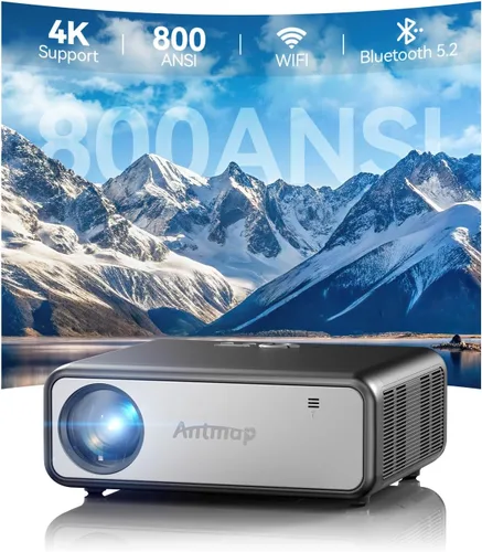 Vista 10 de Mini proyector para iPhone, proyector de películas portátil con WiFi y Bluetooth, soporte de 1080P, proyector de video giratorio de 240°