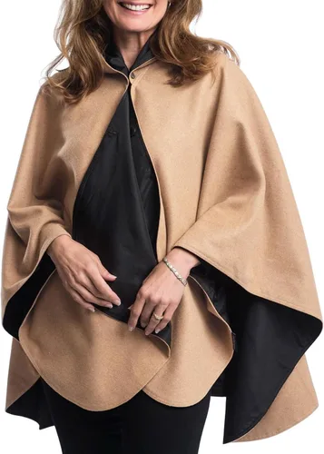 Vista 2 de WarmCaper - Poncho de lluvia cálido para mujer con capucha - suave y resistente a la lluvia (elige tu color)