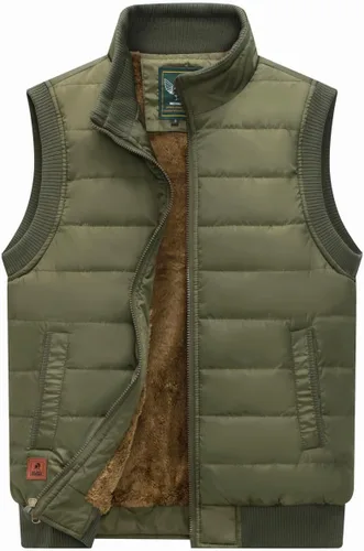 Vista 18 de Msmsse Chalecos de Abrigo para Hombre Chalecos de Invierno Acolchados con Relleno Chaleco Gilet Cuello Levantado Chaleco Puffer Cálido 01 Verde