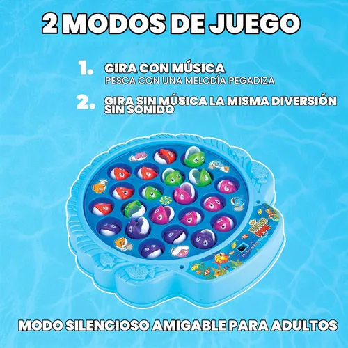Vista 2 de IPIDIPI TOYS Juego de pesca para niños, 21 peces y 4 bastones - azul