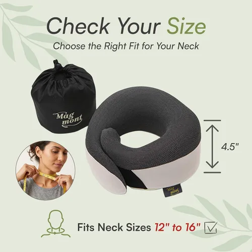 Vista 7 de Almohada de viaje para el cuello para aviones, almohada de viaje de espuma viscoelástica de 360° para vuelos largos, espuma viscoelástica de carbón