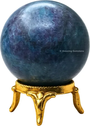 Vista 89 de Amazing Gemstone Bola de cristal de Amazonita con soporte, bolas de meditación de esfera de cristal de 2 pulgadas para brujería y bolas decorativas