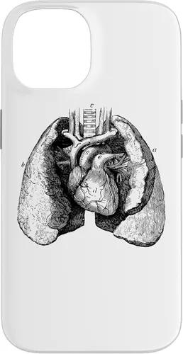 Vista 4 de Human Heart Lungs Anatomy Vintage Medical Anatomical Heart Case for iPhone 17