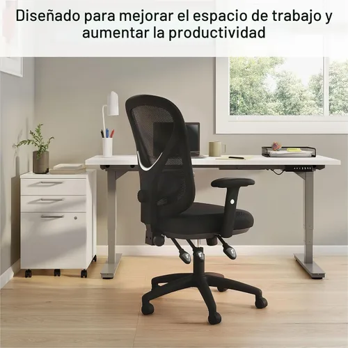 Vista 7 de Staples Silla de trabajo ergonómica de malla, soporte lumbar, color negro