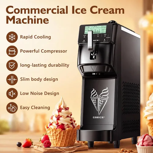 Vista 4 de Máquina para hacer helados de servicio suave comercial Negro