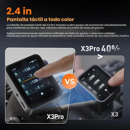 Vista 2 de GODOX X3 PRO X3PRO-S TTL - Disparador de flash de cámara inalámbrica, transmisor de flash de pantalla táctil inalámbrico de 2.4G, batería de litio