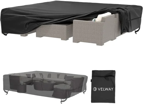 Vista 10 de Velway Funda para muebles de patio al aire libre, impermeable, rectangular, para mesa de patio, silla, sofá, 67 pulgadas de largo x 37 pulgadas
