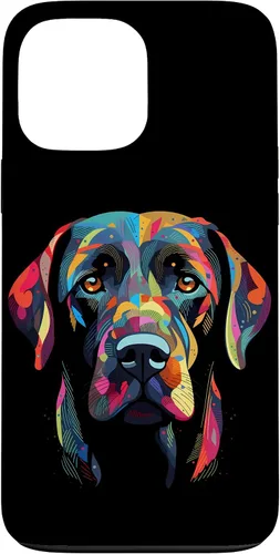 Vista 24 de Labrador Retriever - Carcasa para iPhone 17, diseño de cara de perro, color negro