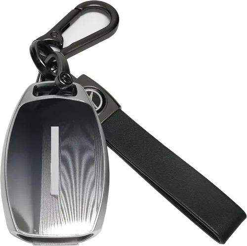 Vista 5 de Carcasa de llave automotriz de aleación de zinc, cubierta de llave, compatible con Mercedes Benz Series (tipo A-azul)
