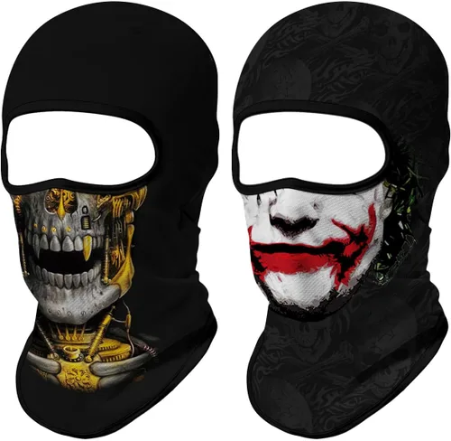 Vista 20 de Pasamontañas 3D, máscara de cara completa, resistente al viento, máscara de esquí con calavera táctica para motocicleta, ciclismo, Halloween 4