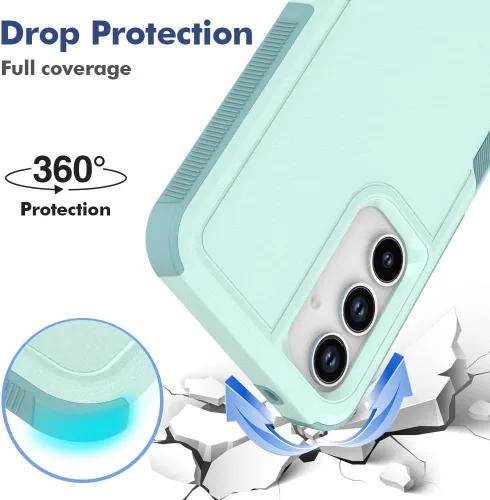 Vista 191 de Jeylly Compatible con Samsung Galaxy A22 5G Funda, Funda Samsung A22 5G con 2pcs protectores de pantalla de vidrio templado