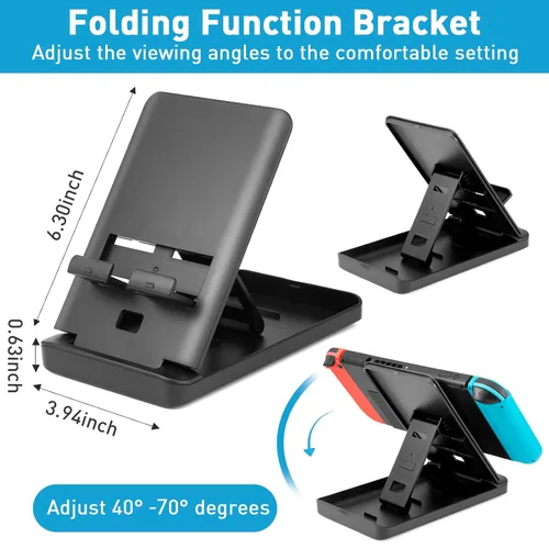 Vista 4 de Caikwen 28 in 1 Carrying Bundle for Nintendo Switch Bundle with Case, Switch Accessories Bundle Compatible With Nintendo Switch Oled, Accessory