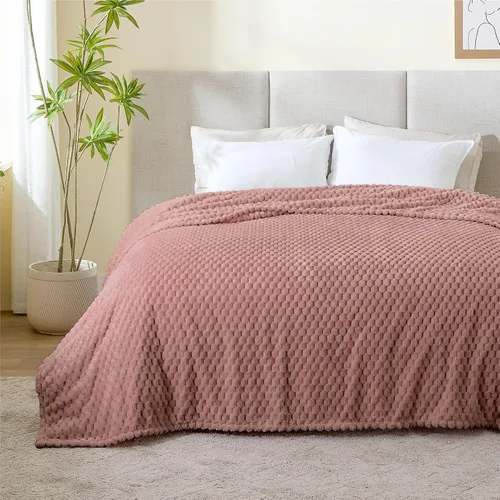 Vista 148 de BEDELITE Manta de forro polar para sofá y cama, manta decorativa de jacquard 3D de almendra, súper suave y acogedora, manta mullida cálida adecuada