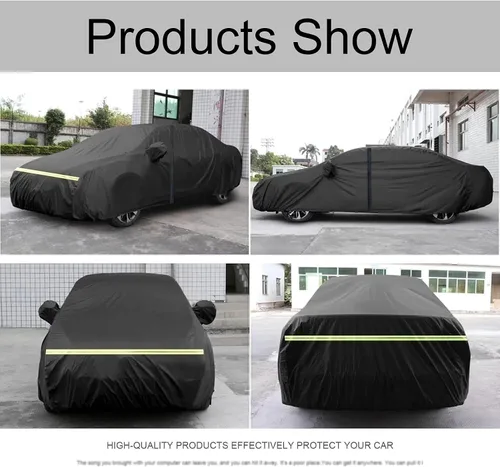 Vista 2 de Funda para coche compatible con Mazda Mazda2 Mazda3 Mazda5 Mazda6 para exteriores, 100% impermeable, resistente al viento, a prueba de polvo, Negro