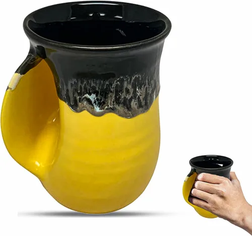 Vista 34 de Clay in Motion - Taza calentadora de manos para diestros, diseño Ocean Tide Marea del Océano