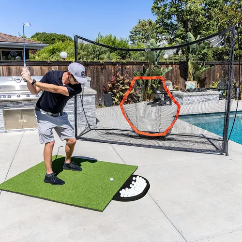 Vista 2 de GoSports All-Weather Golf Ball Trays with 70 Ball Capacity - Black or Green - Compatible with All Hitting Mats