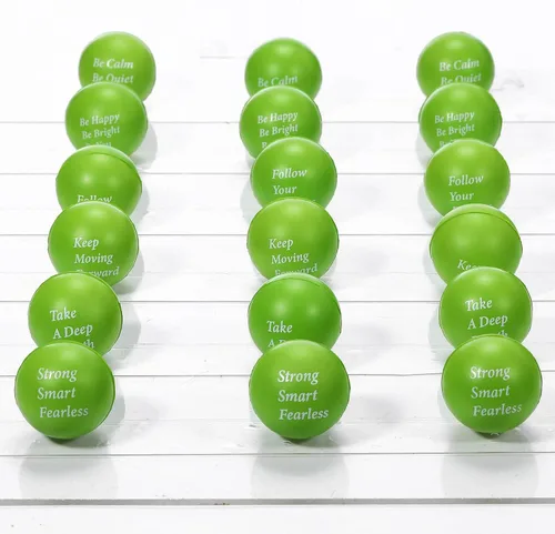 Vista 6 de Aoriher - 36 bolas antiestrés con citas motivacionales para adultos, color verde claro