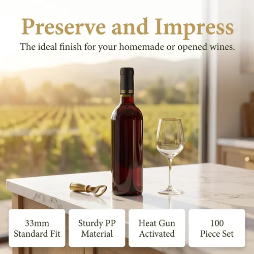 Vista 7 de DOITOOL 100 cápsulas termorretráctiles de PVC, sellador de vino, tapas retráctiles, tapones de corchos, cápsulas para bodegas profesionales