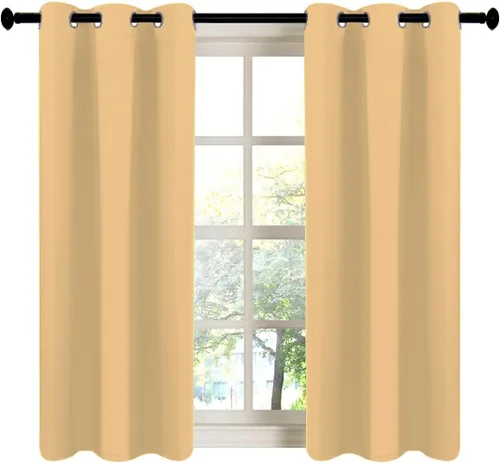 Vista 84 de LA PALMA Cortinas opacas con aislamiento térmico y ojales, para sala de estar, dormitorio, paquete de 2 paneles
