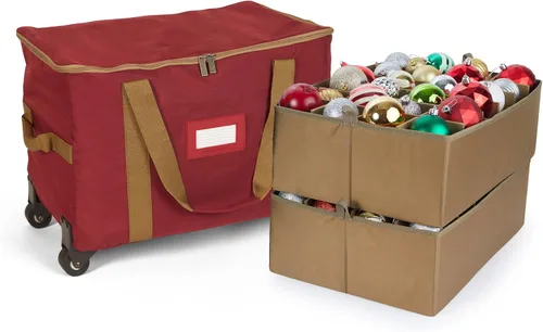 Vista 51 de Covermates Keepsakes Bolsa de almacenamiento ajustable para adornos, con asas de transporte, protección acolchada, ruedas dobles, almacenamiento
