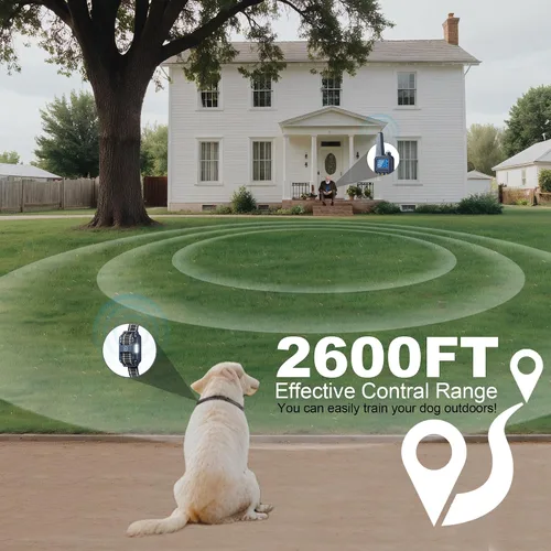Vista 3 de Collar electrónico para perro con control remoto, collar de entrenamiento de perro impermeable de 2600 pies para perros pequeños, medianos