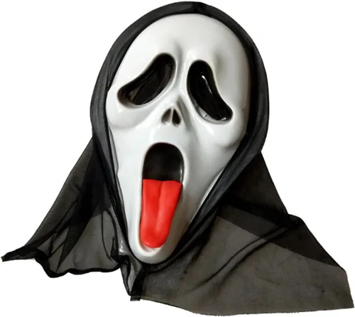 Vista 6 de ADWOA 2PCS Halloween Scream Mask Ghost Creepy Full Face Mask Ghostface Mask Scary Face Ghost Festival Screaming Mask