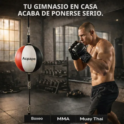 Vista 6 de Bolsa de boxeo de doble extremo con guantes de boxeo, saco de boxeo premium para entrenamiento de velocidad y reflejos, bolsa de boxeo duradera