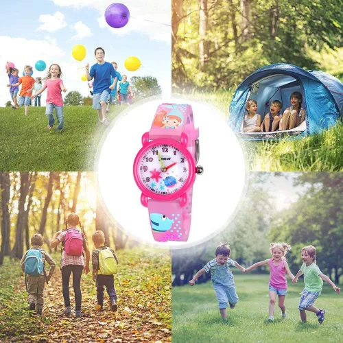 Vista 6 de Kids Gift Reloj impermeable de dibujos animados 3D para niñas, regalos para niñas de 3 a 8 años