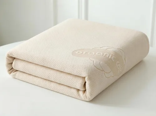 Vista 2 de Protector de Colchón Orgánico Impermeable Individual – Parte Superior de Algodón Orgánico Suave – Cubierta Silenciosa y Transpirable de 250 GSM