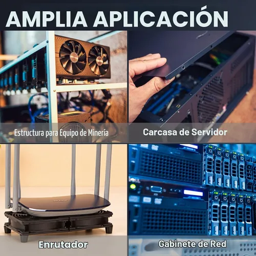 Vista 7 de VTRETU - Ventilador de refrigeración con interfaz USB silenciosa, utilizado para rack de enrutador, bricolaje, audio y video, gabinete de red