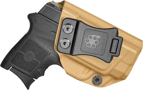 Vista 9 de Amberide IWB Kydex Holster for Smith & Wesson Bodyguard 380 Auto, Concealed Carry, No Optic/No Laser, Adjustable Cant, Posi-Click Retention, Made in