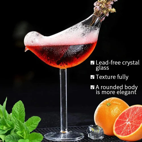 Vista 7 de SuproBarware Copas de cóctel – Copas de vino transparentes para pájaros, juego de 2 copas de 5 onzas para fiestas, bodas