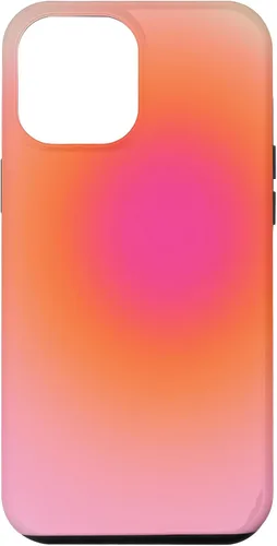 Vista 26 de Funda estética para iPhone 12/12 Pro rosa y naranja con gradiente bonito