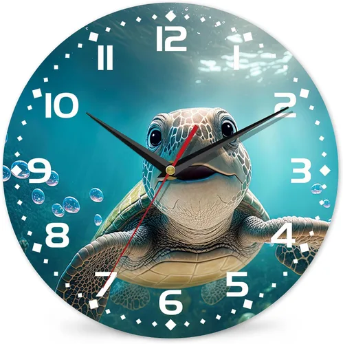 Vista 13 de Reloj para sala de estar, Hello, reloj de pared de verano, silencioso sin tictac, funciona con pilas, 10 pulgadas, decoración del hogar para sala