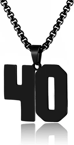 Vista 177 de Collar de Número Dorado para Hombre, Cadena de Acero Inoxidable con Colgante de Número para Atletas, Joyería Deportiva Personalizada para Niños