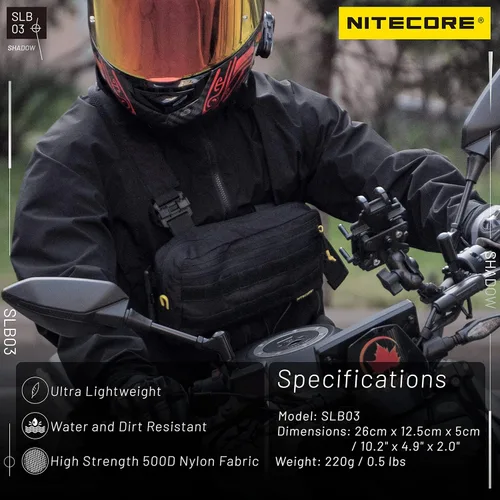 Vista 6 de Nitecore SLB03 - Bolso cruzado convertible para el hombro, bolsa de pecho, paquete de cintura para hombres y mujeres parche, Negro