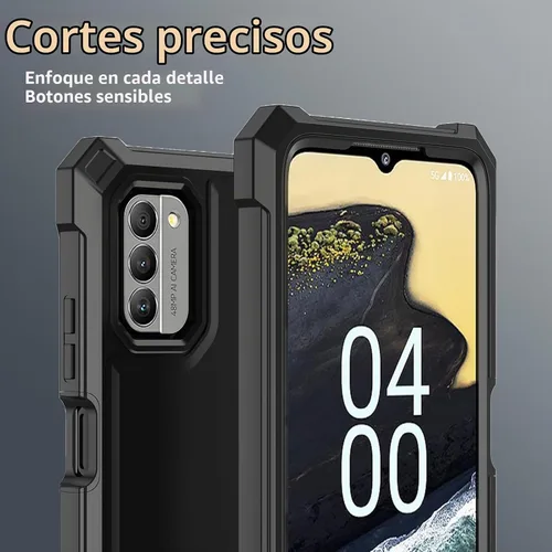 Vista 5 de Funda para Nokia G310 5G con protector de pantalla de vidrio templado, funda protectora delgada de silicona suave de cuerpo completo