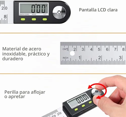 Vista 5 de Neoteck Regla digital del buscador del ángulo de 8 pulgadas/656.2 ft m