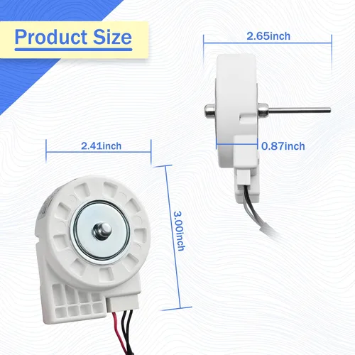 Vista 4 de Motor de ventilador 50240401000Q ZWF-02-4 DC12V 4W 2100RPM 5304519506 para refrigerador Samsung Midea Frigidaire Magick Chef