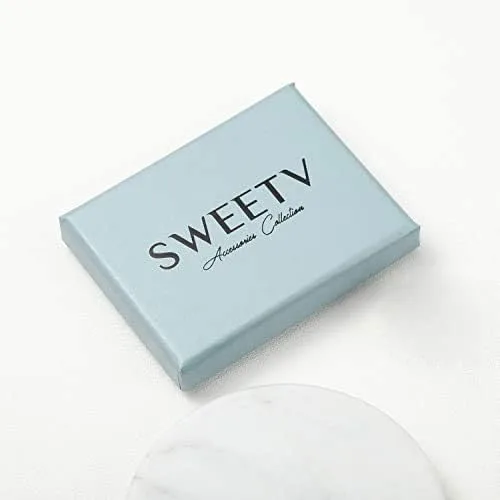 Vista 7 de SWEETV - Aretes de circonia cúbica con cristales de imitación en forma de gota para mujer, para dama de honor, novia