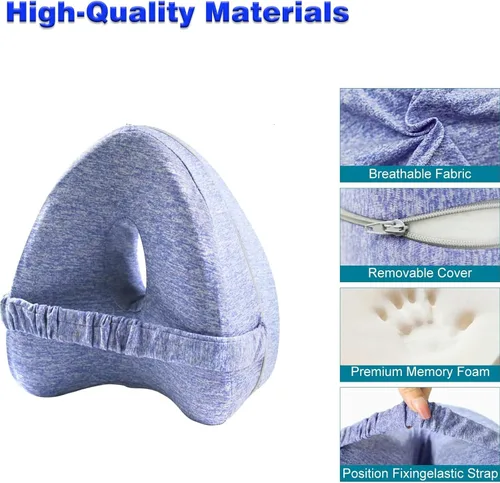 Vista 3 de Almohada de alineación de cadera para personas que duermen de lado, almohada de rodilla de espuma viscoelástica para alivio del dolor de ciática
