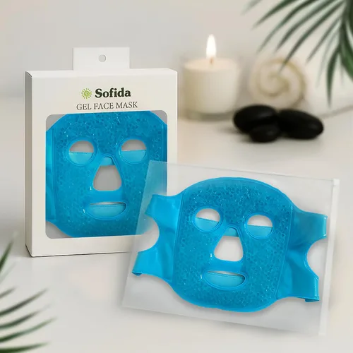 Vista 8 de Máscara facial de gel frío y caliente, reduce las ojeras hinchadas, bolsas debajo de los ojos, migrañas, alivio del estrés, paquete de terapia