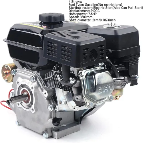 Vista 5 de Motor de gas Go Kart de 7.5HP 210CC con arranque eléctrico a gas de 4 tiempos OHV, motor de gasolina de gas, lavadoras a presión de gas, divisores