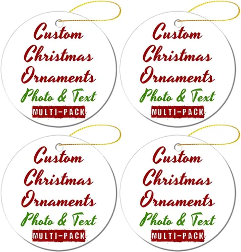 Vista 20 de Adornos de Navidad personalizados, texto fotográfico, haz tu propio adorno de cerámica de porcelana, regalo de recuerdos para decoración de Navidad