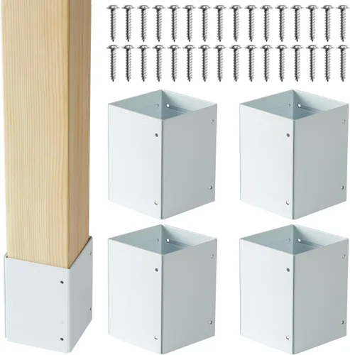Vista 10 de Protector de poste ajustable de acero inoxidable 304 (rango de 3.3 a 6 pulgadas), protege buzones, cubierta y vallas de la lluvia y daños al