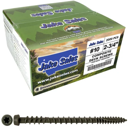 Vista 33 de Tornillo de madera compuesto gris castillo de 2-3/4 pulgadas, cabeza de accionamiento Torx/Star Drive Head - Recubierto Exterior - Compatible