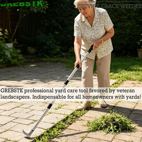Vista 6 de GREBSTK Crack Weeder Crevice Weeding Stainless Steel Tool Adjustable, 63 in