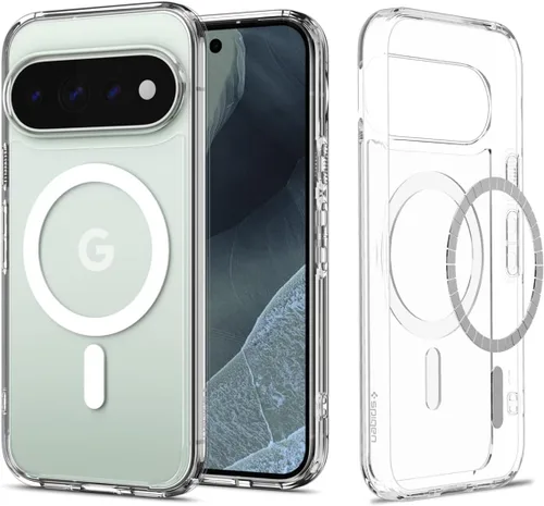 Vista 8 de Spigen Carcasa ultra híbrida para Pixel 8a, transparente Anti-Yellowing Resin, Air Cushion Technology, Military-Grade Drop Protection, Raised