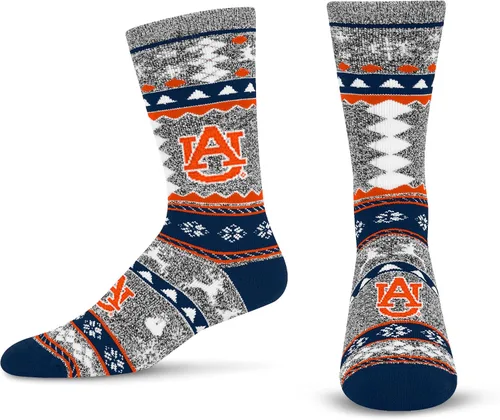 Vista 7 de For Bare Feet Ugly Holiday Sweater Crew Sock NCAA